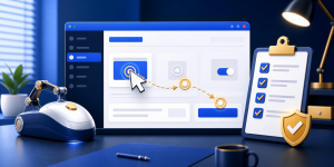 Auto clicker running a Windows software testing workflow