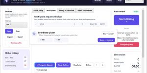 Free Auto Clicker draggable coordinate picker on the multi-point screen