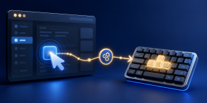 Mouse and keyboard automation sequence triggered after a click